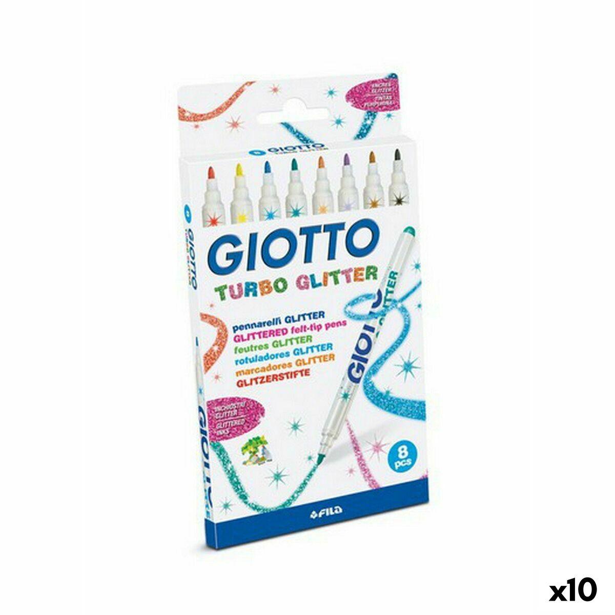 Giotto Turbo Glitter - sæt med fiberpenne, multifarvet (10 enheder)