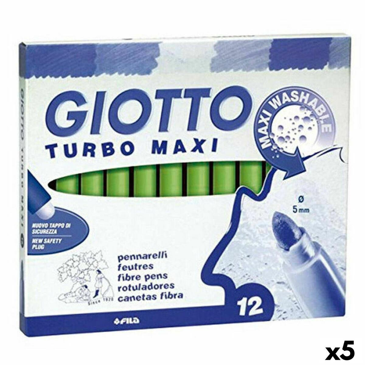Giotto Turbo Maxi fiberpenne - lysegrøn, 5 pak