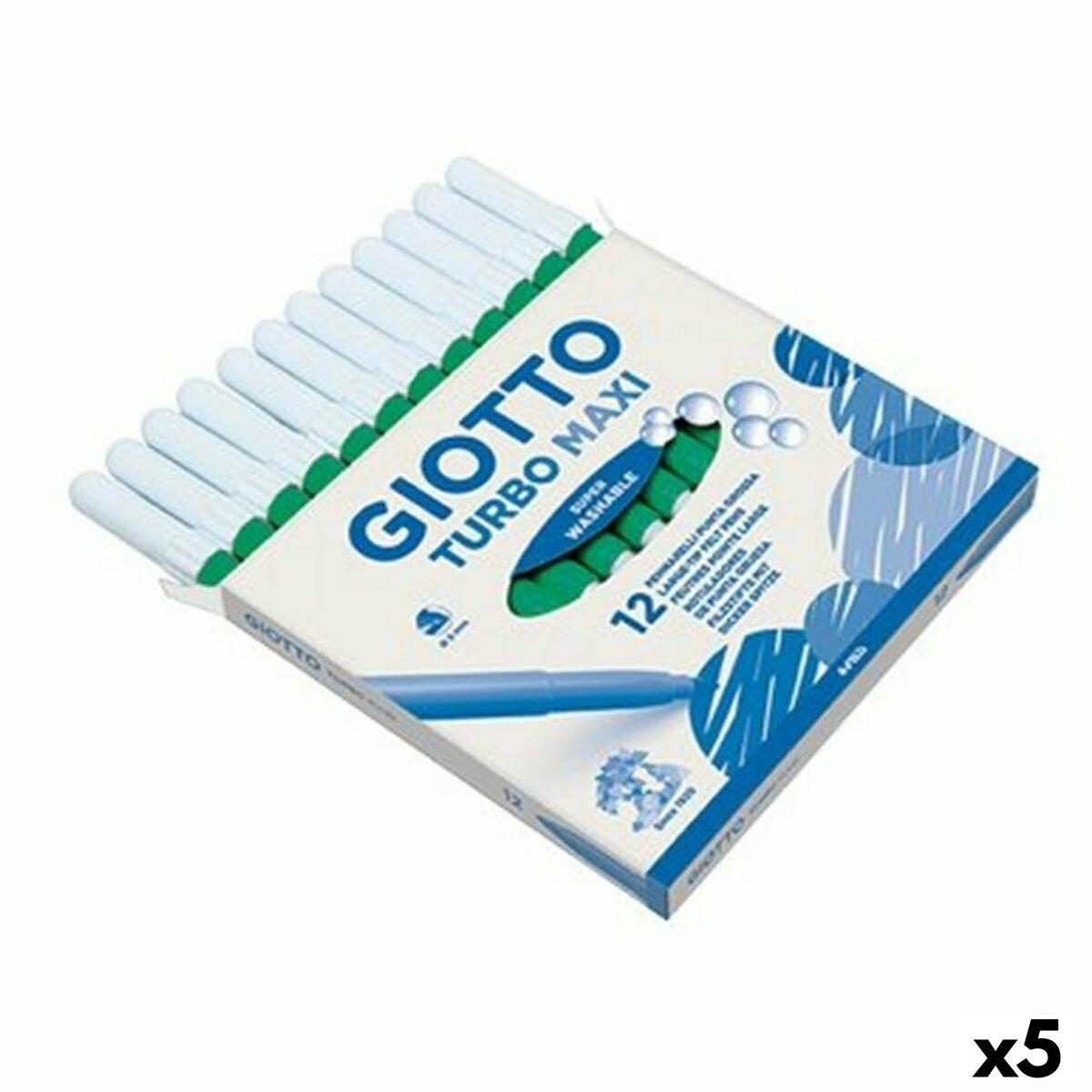 Giotto Turbo Maxi fiberpenne - grøn, sæt á 5 pakker