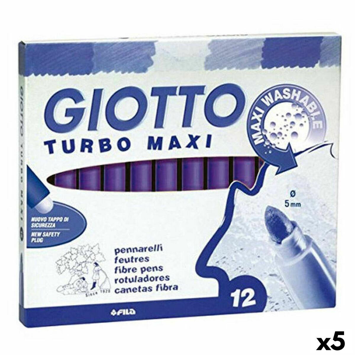 Giotto Turbo Maxi fiberpenne - Violet, 5-pak