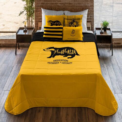 Sengetøj Harry Potter Hufflepuff Multifarvet 250 g/m² 190 x 270 cm 190 x 4 x 270 cm Seng 90