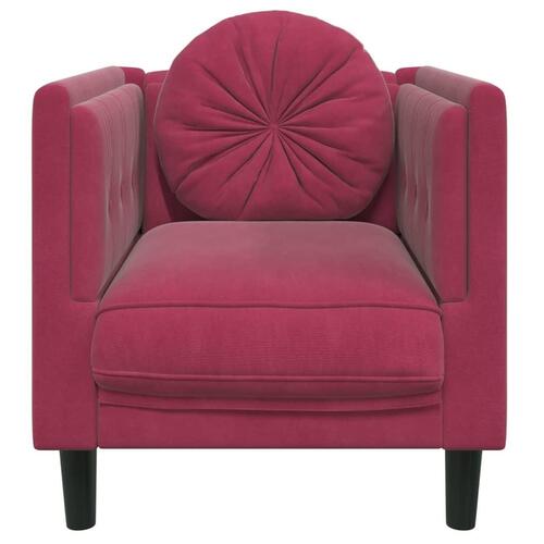 Sofastol med hynde velour vinrød