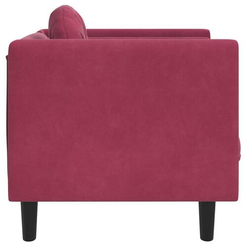 Sofastol med hynde velour vinrød