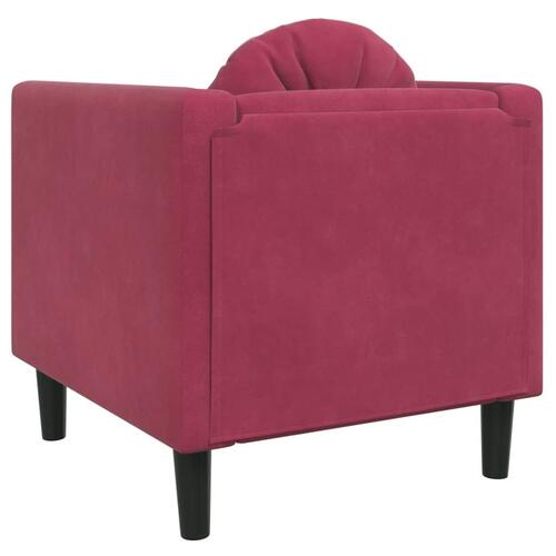 Sofastol med hynde velour vinrød