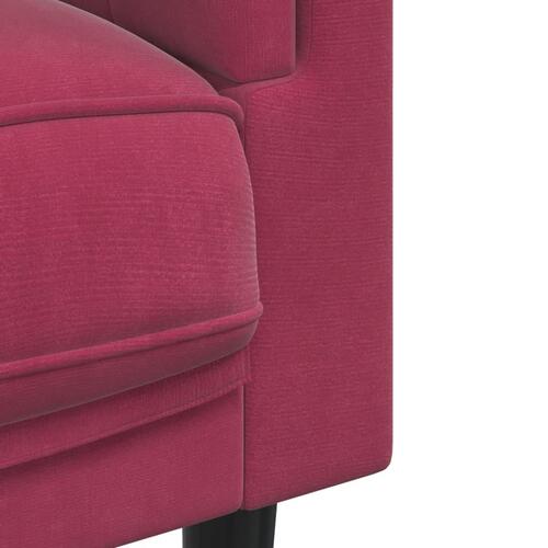 Sofastol med hynde velour vinrød