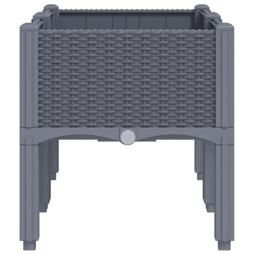 Plantekasse med ben 80x40x42 cm PP blågrå
