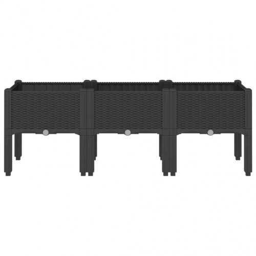 Plantekasse med ben 120 x 40 x 42 cm - sort