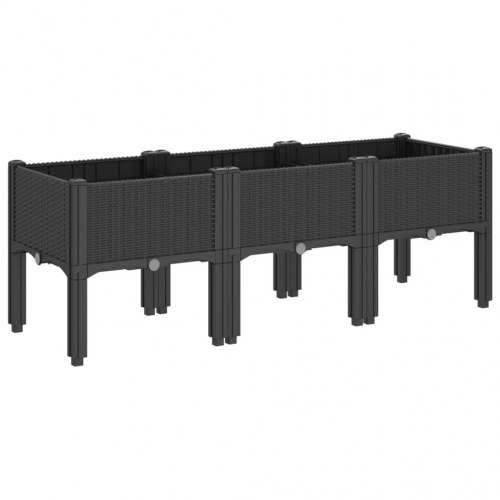 Plantekasse med ben 120 x 40 x 42 cm - sort