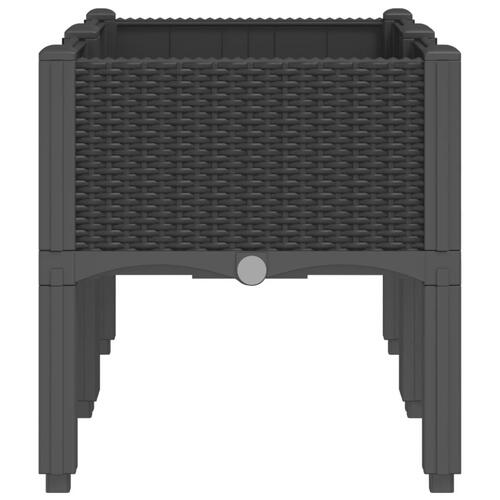 Plantekasse med ben 80x40x42 cm PP sort