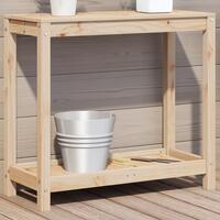 Plantebord med hylde 82,5x35x75 cm massivt fyrretræ