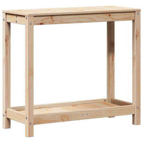 Plantebord med hylde 82,5x35x75 cm massivt fyrretræ