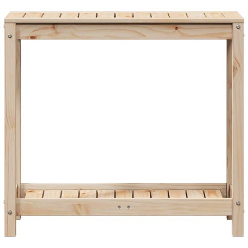 Plantebord med hylde 82,5x35x75 cm massivt fyrretræ