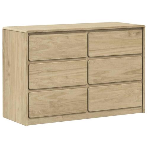 Kommode SAUDA 111x43x73,5 cm massivt fyrretræ egetræsfarve