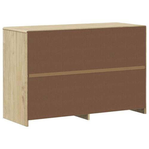 Kommode SAUDA 111x43x73,5 cm massivt fyrretræ egetræsfarve