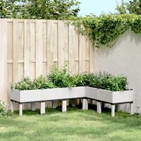 Plantekasse med ben 160x120x42 cm PP hvid