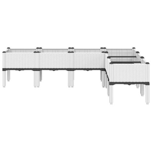 Plantekasse med ben 160x120x42 cm PP hvid