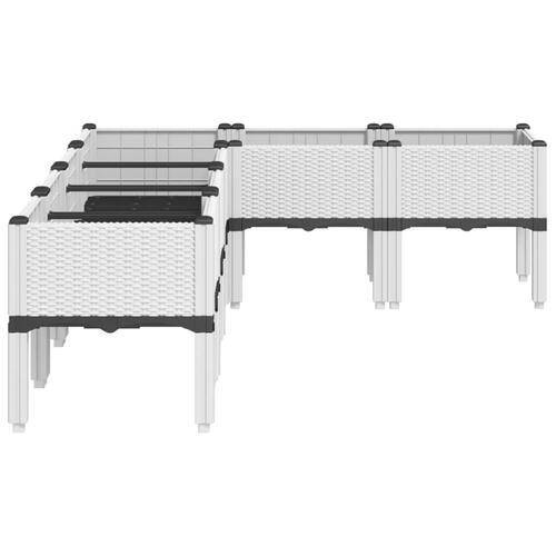 Plantekasse med ben 160x120x42 cm PP hvid