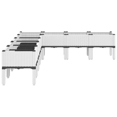 Plantekasse med ben 200x160x42 cm PP hvid