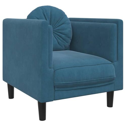 Sofastol med hynde velour blå