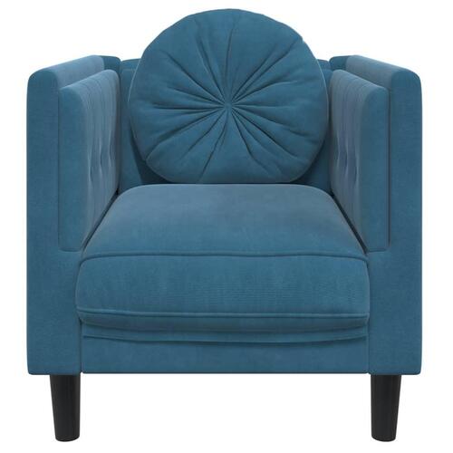 Sofastol med hynde velour blå