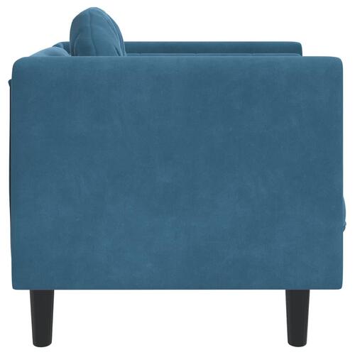Sofastol med hynde velour blå