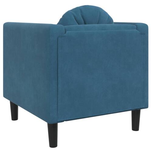 Sofastol med hynde velour blå