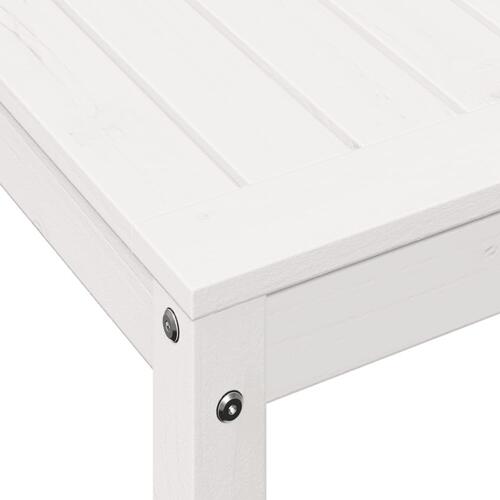 Plantebord med hylde 82,5x50x75 cm massivt fyrretræ hvid