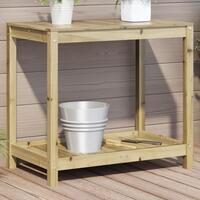 Plantebord med hylde 82,5x50x75 cm imprægneret fyrretræ