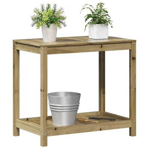 Plantebord med hylde 82,5x50x75 cm imprægneret fyrretræ