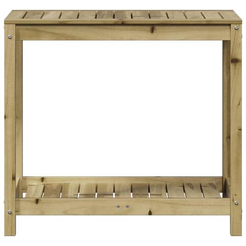 Plantebord med hylde 82,5x50x75 cm imprægneret fyrretræ