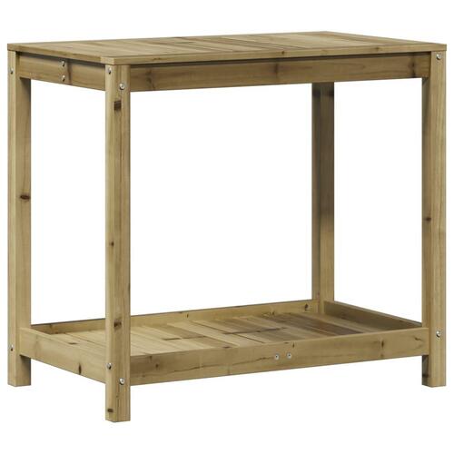 Plantebord med hylde 82,5x50x75 cm imprægneret fyrretræ