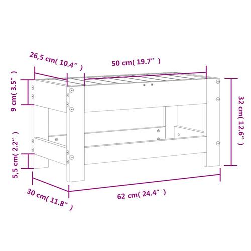Haveskammel 62x30x32 cm imprægneret fyrretræ