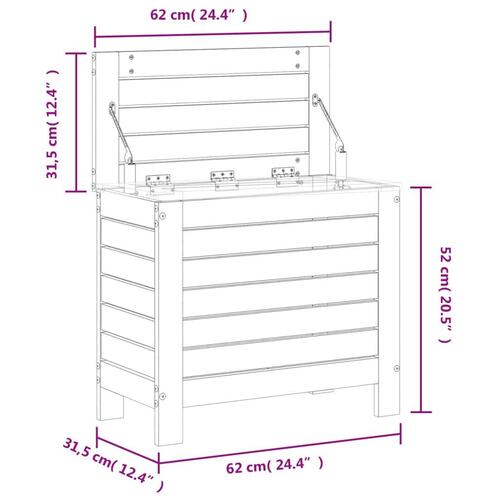 Haveskammel 62x31,5x52 cm massivt fyrretræ