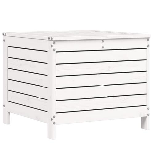 Haveskammel 62x63,5x53,5 cm massivt fyrretræ hvid