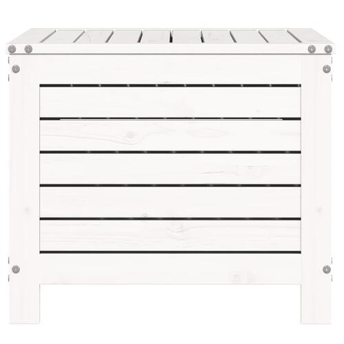 Haveskammel 62x63,5x53,5 cm massivt fyrretræ hvid