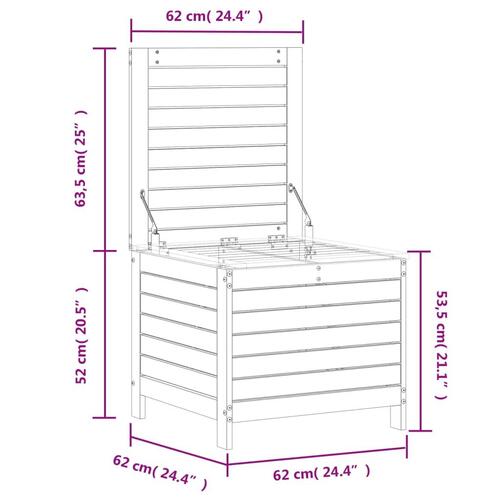 Haveskammel 62x63,5x53,5 cm massivt douglasgran