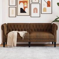 2-personers Chesterfield-sofa stof brun