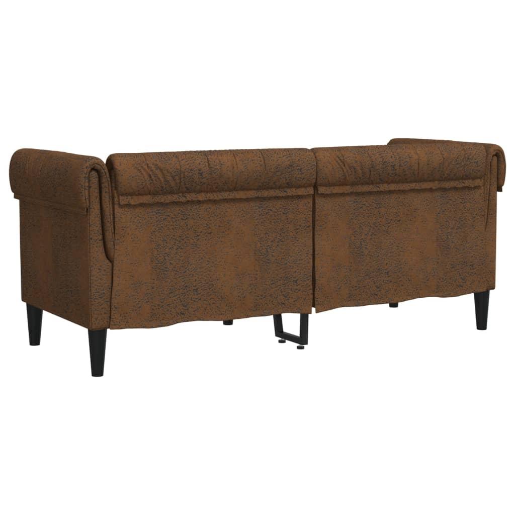 2-personers Chesterfield-sofa stof brun