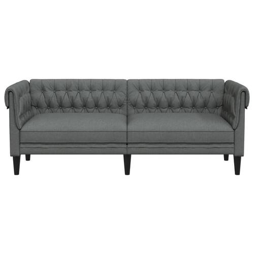 3-personers Chesterfield-sofa stof mørkegrå
