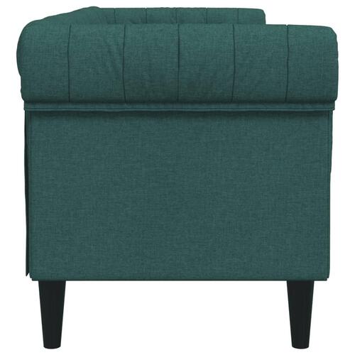 3-personers Chesterfield-sofa stof mørkegrøn