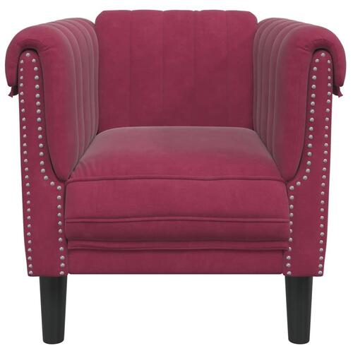 Sofastol velour vinrød