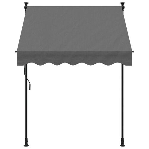 Markise 150x150 cm sammenrullelig stof og stål antracitgrå