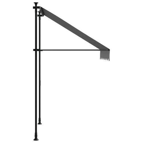 Markise 150x150 cm sammenrullelig stof og stål antracitgrå