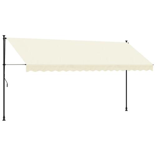 Markise 400x150 cm sammenrullelig stof og stål cremefarvet