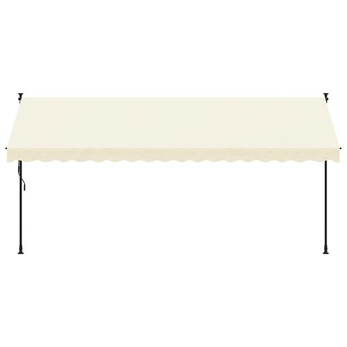 Markise 400x150 cm sammenrullelig stof og stål cremefarvet