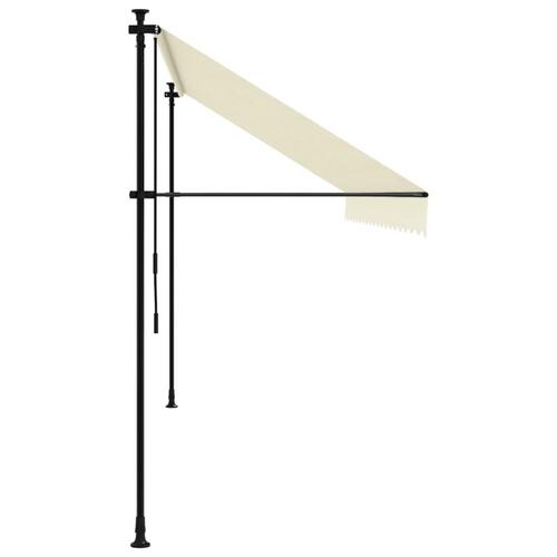 Markise 400x150 cm sammenrullelig stof og stål cremefarvet