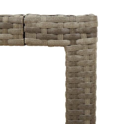 Havebord med akacietop 190x90x75 cm polyrattan grå