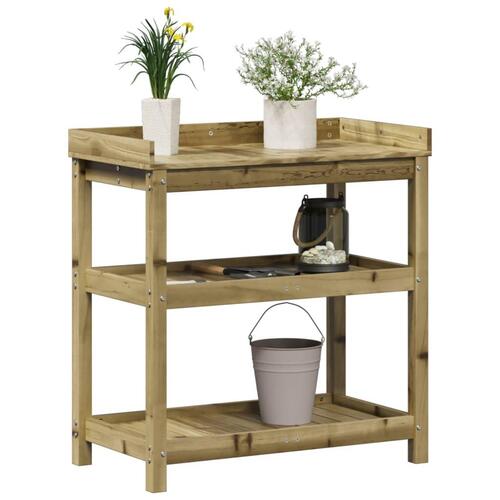 Plantebord med hylder 82,5x45x86,5 cm imprægneret fyrretræ