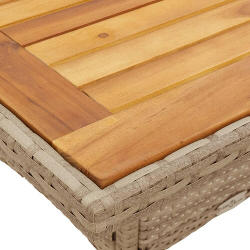 Havebord 80x80x75 cm polyrattan og akacietræ sort