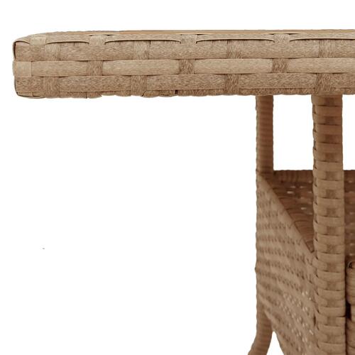 Havebord 80x80x75 cm polyrattan og akacietræ sort